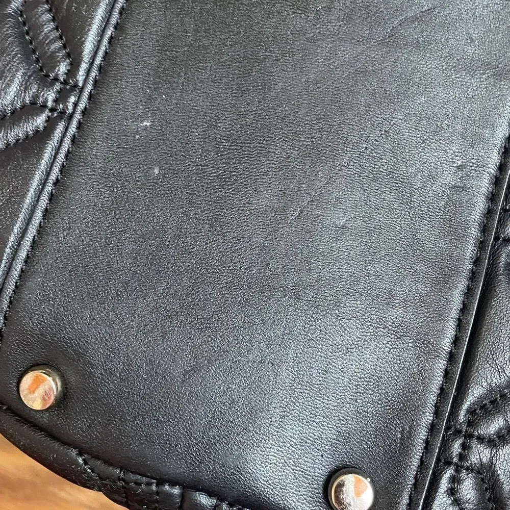 Kate Spade Elena Astor Court Black Quilted Leather Chain Shoulder Tote Bag